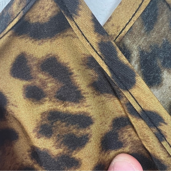 Nation LTD Marisa Ruched Animal Cheetah Print Satin Tank Top - Picture 3 of 6